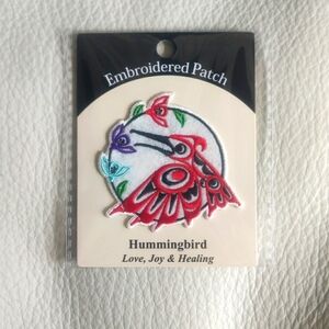 'Hummingbird' 2.5" Embroidered Patch Indigenous Design by Phillip Joe
